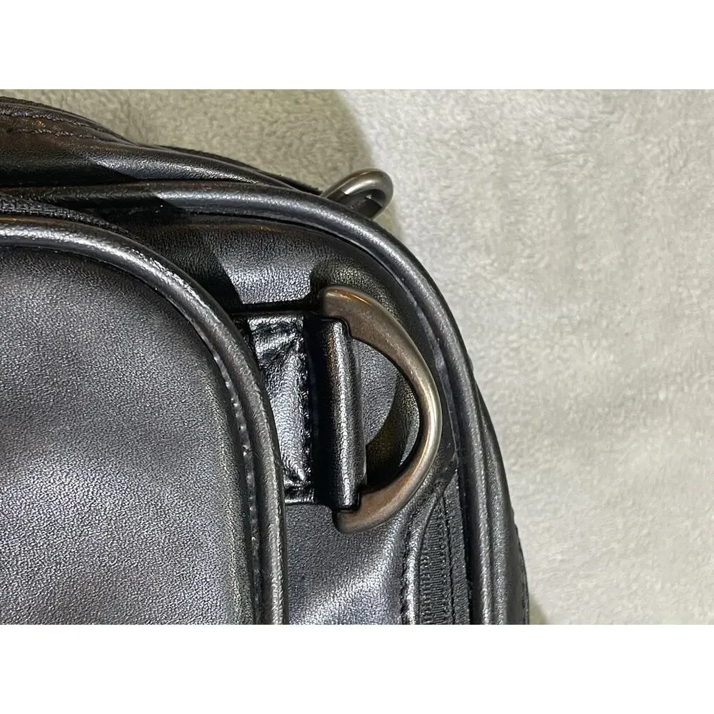 BRIGGS & RILEY LB104X Black Leather Expandable Laptop Commute Briefcase Bag